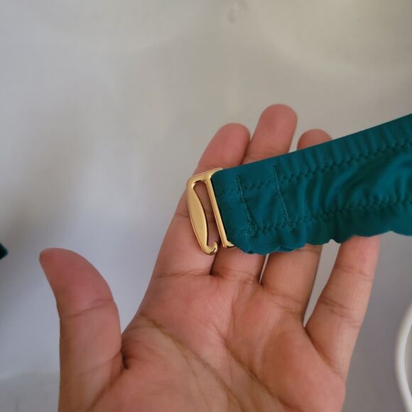 Victoria Secret Swimming Top 36C Aqua Seafoam Glow Scallop Trim Lined Wired Cups - Picture 8 of 10